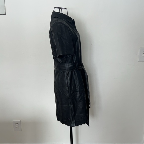 J. Crew Button-front faux-leather dress Size XXS - Picture 3 of 7